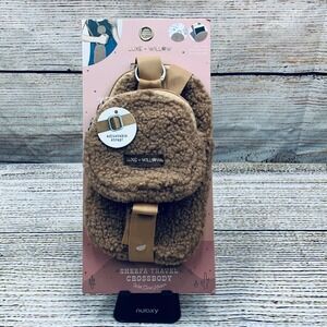 Luxe + Willow Sherpa Crossbody Travel Bag Adjustable Strap‎ Card Holder NEW